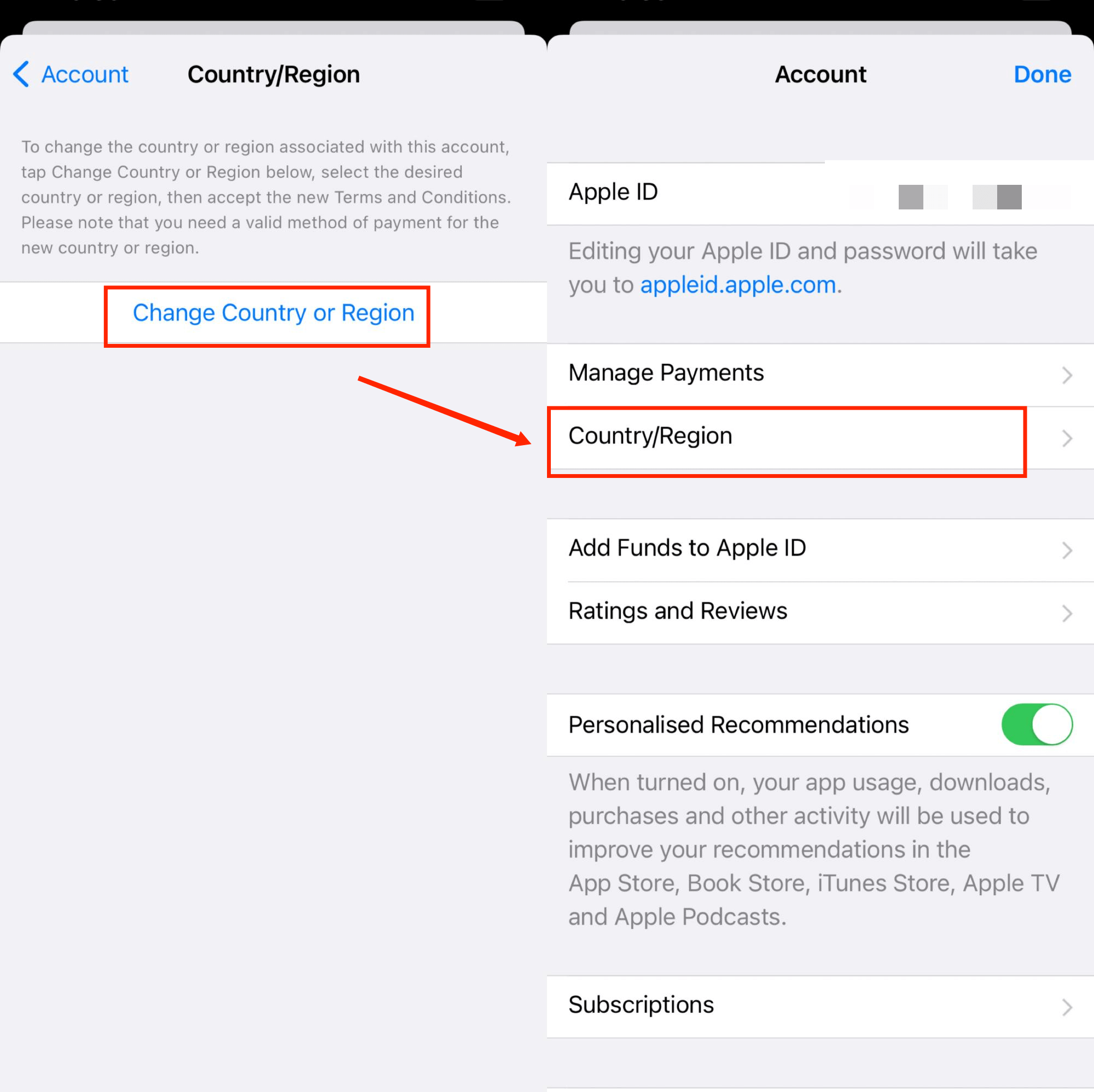 how-to-change-location-on-iphone-apple-id