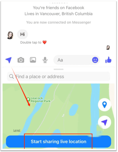 How to share a live location on Messenger