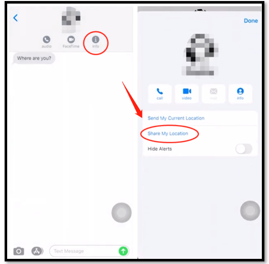How to send location on iMessage 1