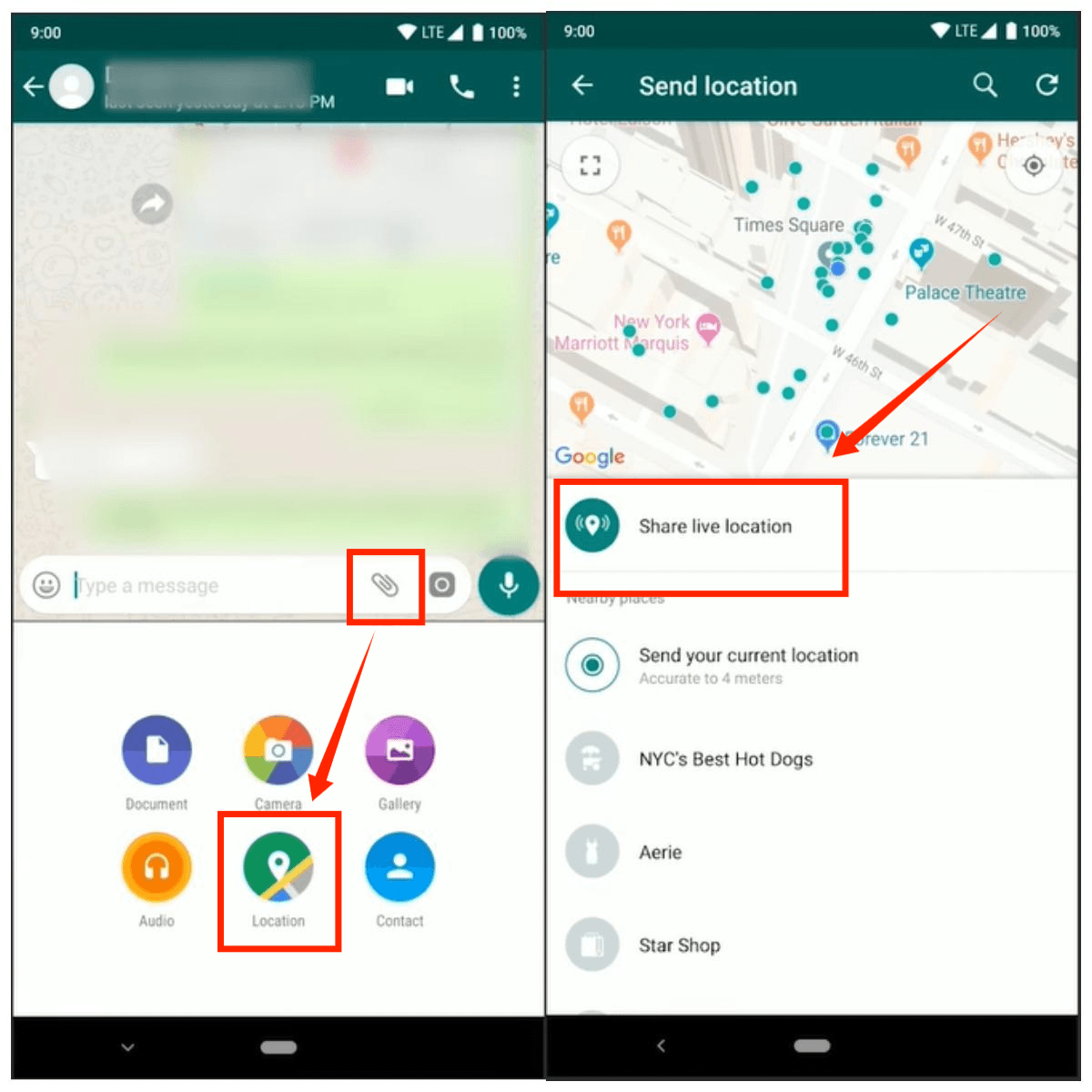 How to share location on WhatsApp on Android
