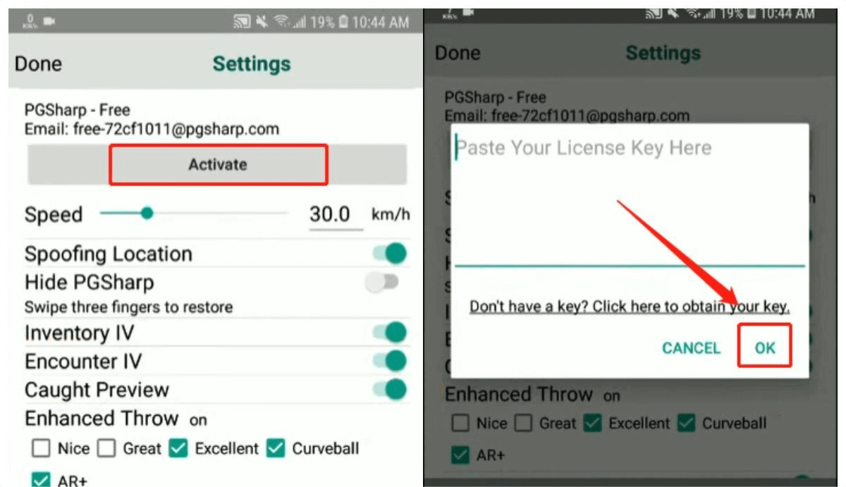 PGSharp License Key Pokemon go, location spoofing