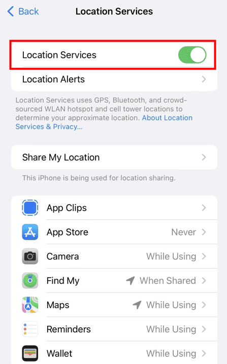 How to Turn Location off without Notifying iMessage